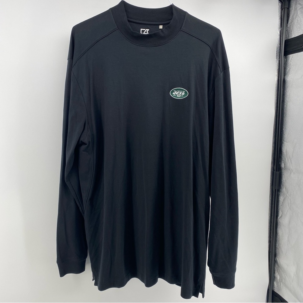 NY Jets Cutter & Buck Black Long Sleeve Tee- Size 2XL